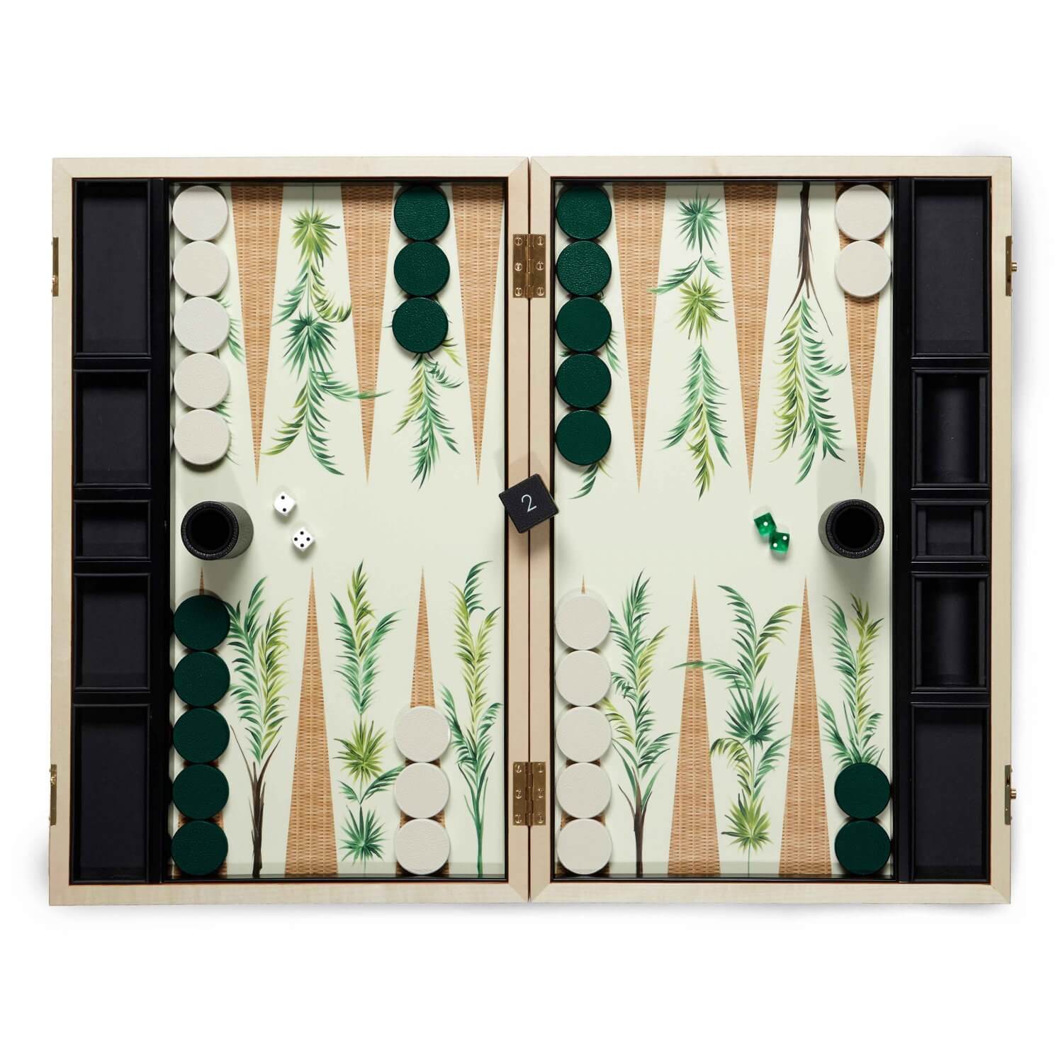 Alexandra Llewellyn Palm Backgammon Set Open