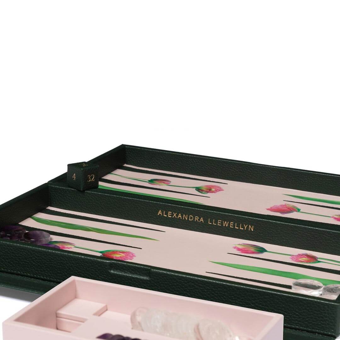 Alexandra Llewellyn Tulip Travel Backgammon Set Detail