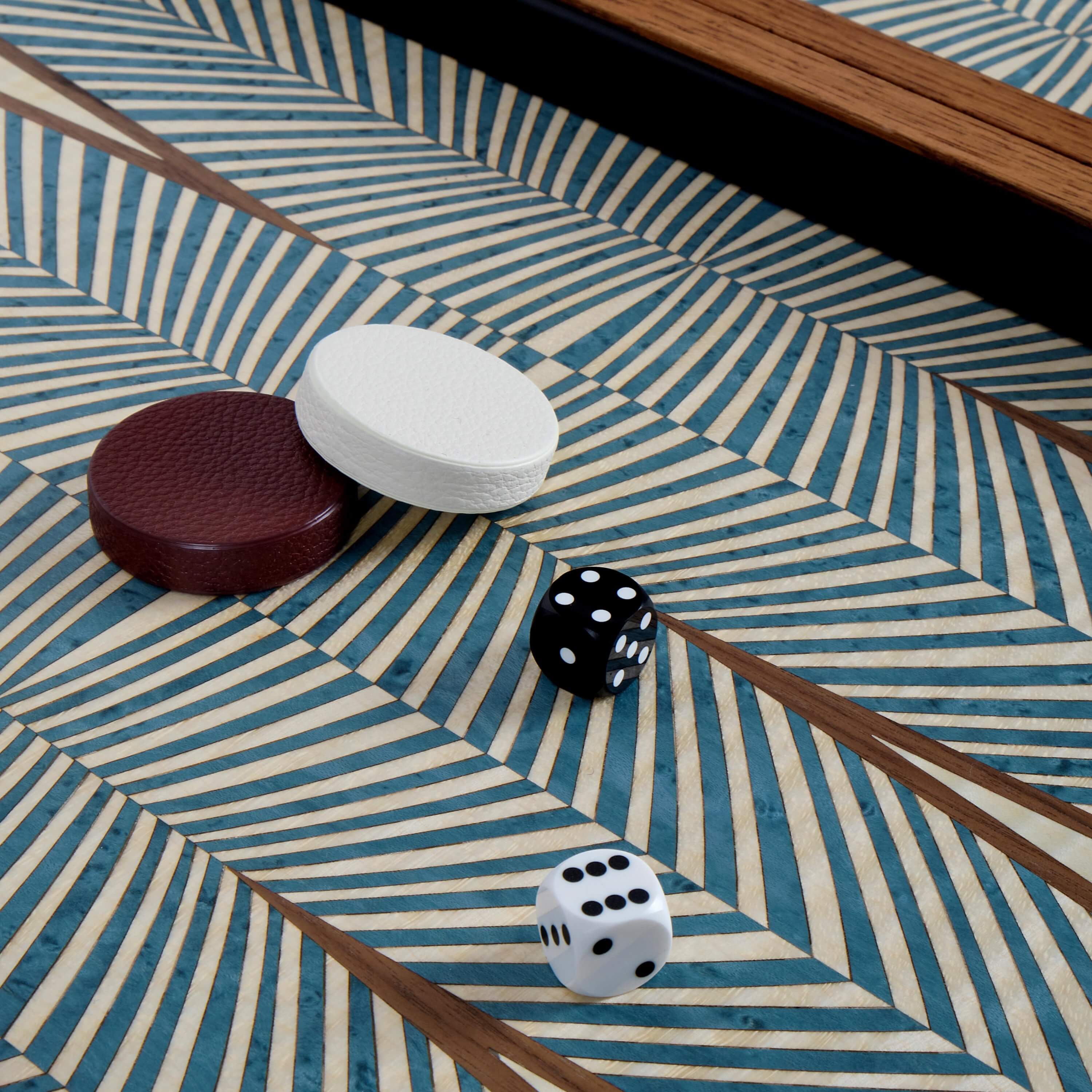 Alexandra Llewellyn Turquoise Backgammon Set Detail