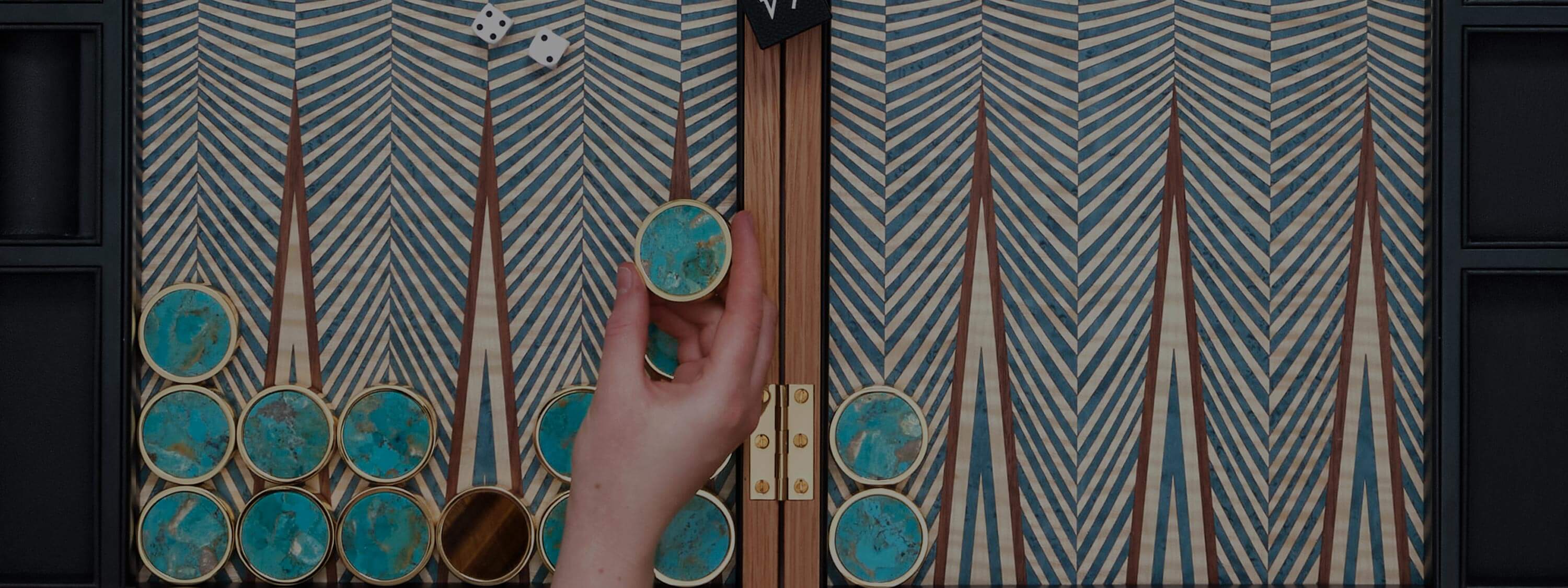 Alexandra Llewellyn Turquoise Geometric Backgammon Set