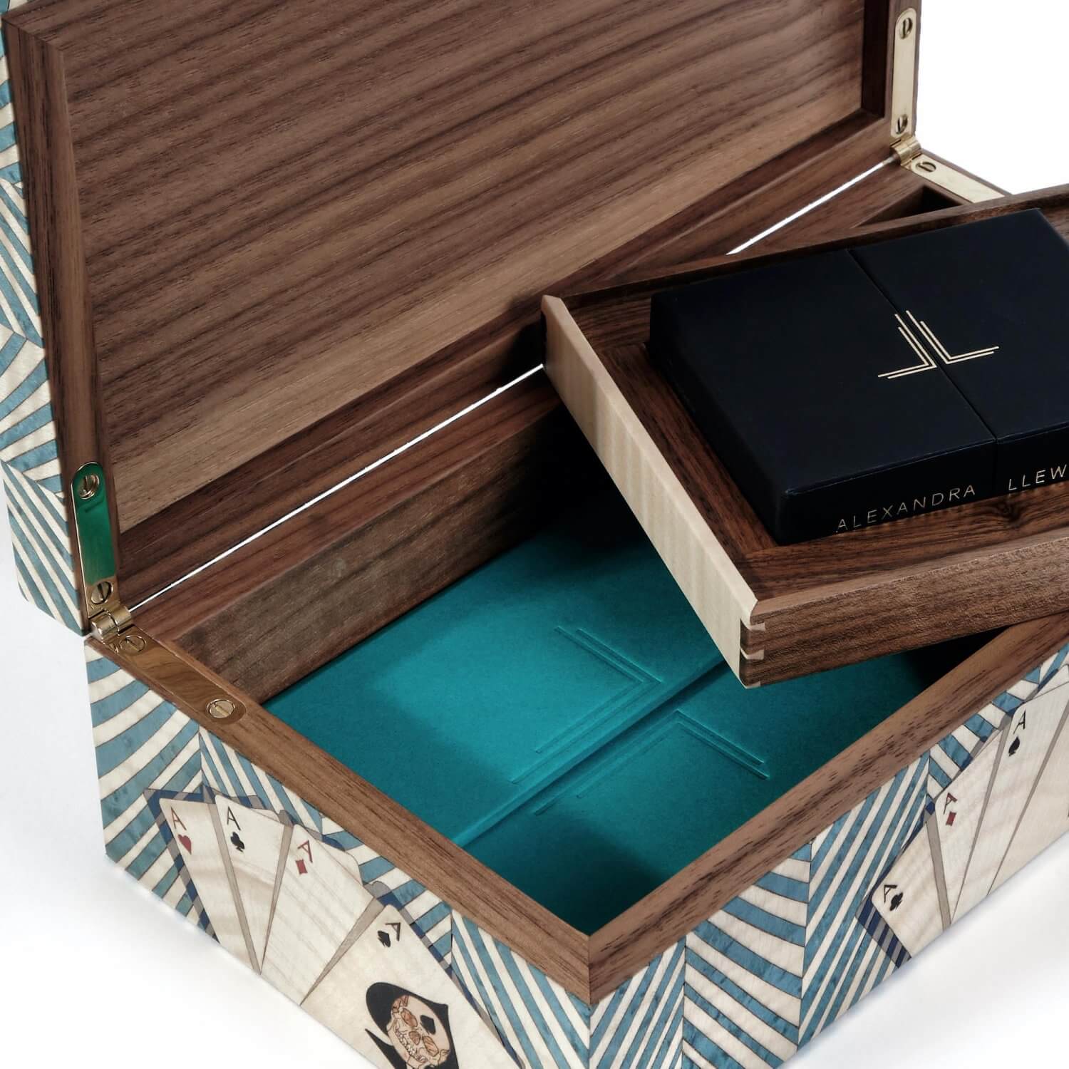 Alexandra Llewellyn Turquoise Card Box Open Detail