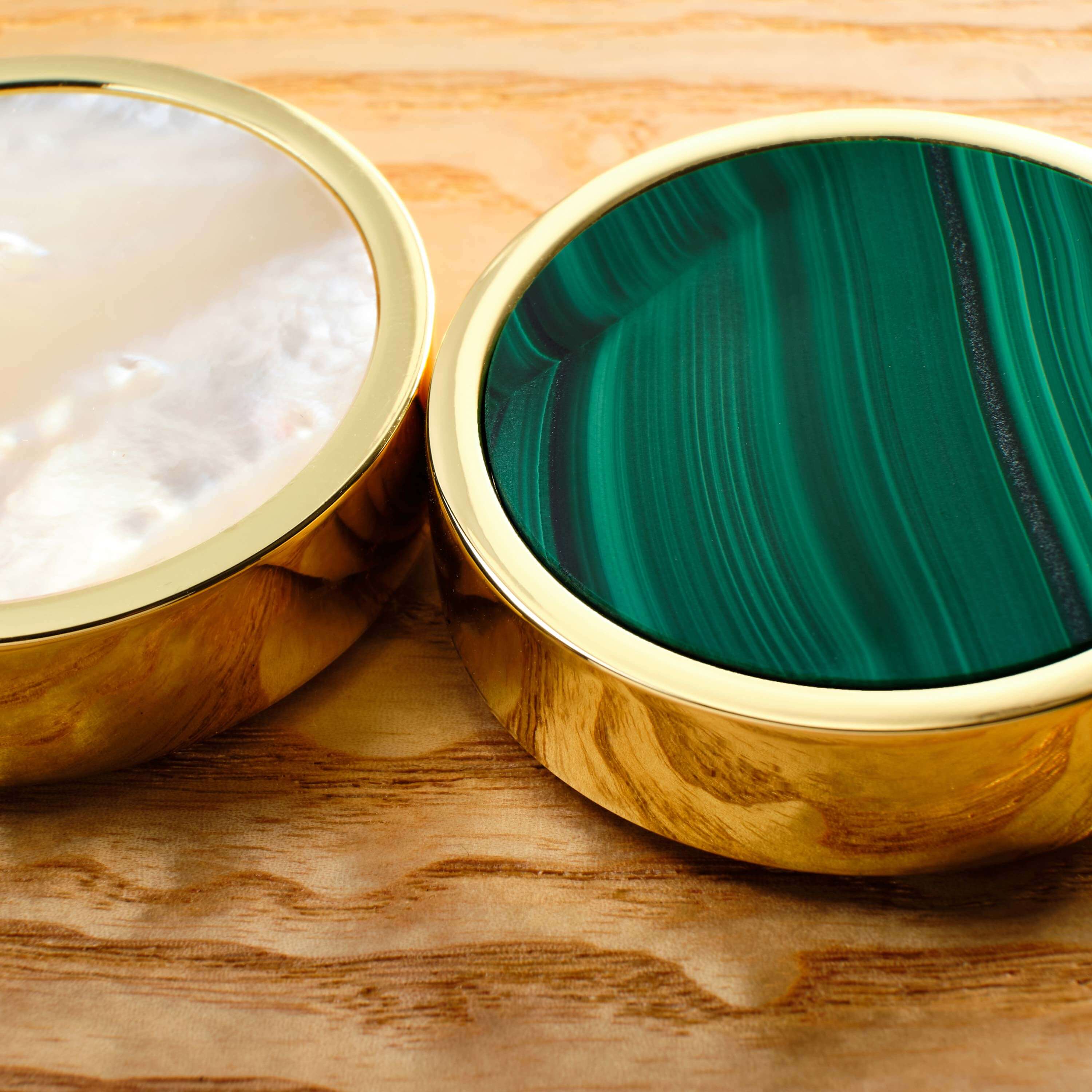 malachite and mother of pearl playing pieces