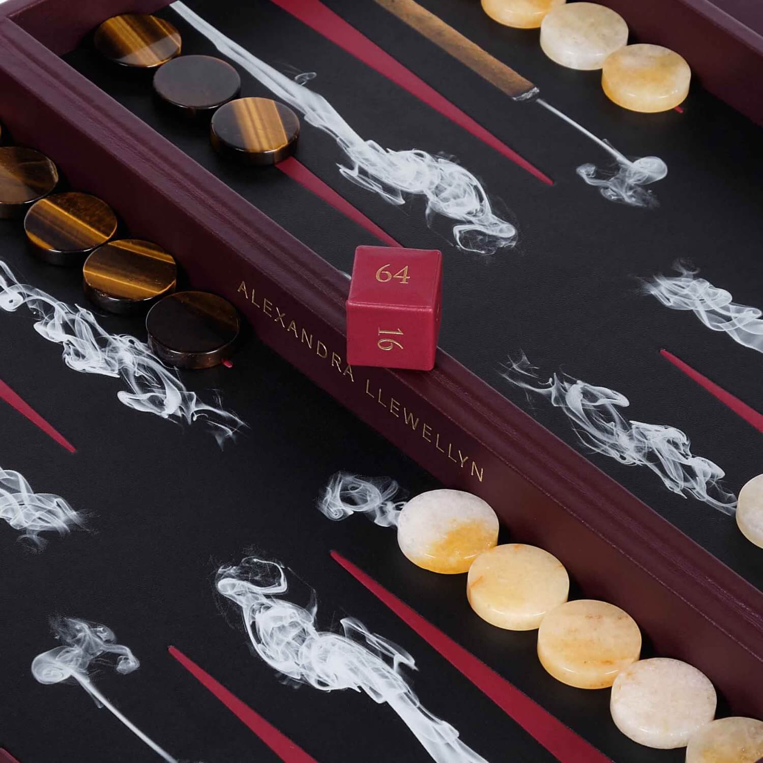 Alexandra Llewellyn Cigar Travel Backgammon Detail